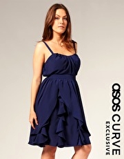 ASOS CURVE Exclusive Frill Front Bandeau Dress