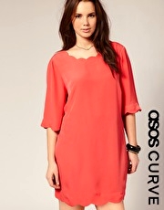 ASOS CURVE Scallop Detail Shift Dress