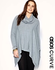 ASOS CURVE Trapeze Hem Roll Neck Jumper