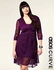 ASOS CURVE V Neck Chiffon Dress