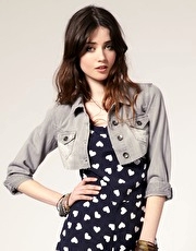 ASOS Cut Off Cropped Denim Jacket