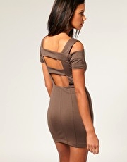 ASOS Cut out Shoulder Ponti Mini Dress