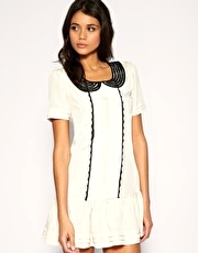 ASOS Cute Collar Trim Drop Smock Dress