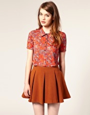 ASOS Ditsy Crop Polo