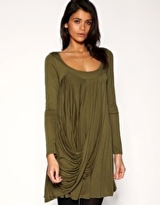 ASOS Drape Front Jersey Swing Dress