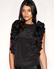 ASOS Exaggerated Ruffle Sleeve Top
