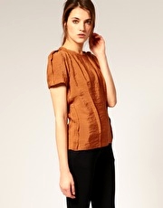 ASOS Exposed Seam Structured Shoulder Blouse
