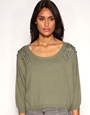 ASOS Eyelet Embellished Cropped Jumper