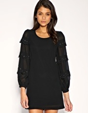 ASOS Eyelet Scallop Sleeve Shift Dress