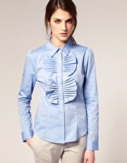 ASOS Fan Pleated Fitted Shirt