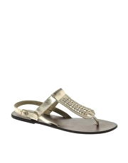 ASOS FLAWLESS Leather Sandals With Woven Toe Post - 2