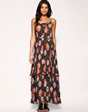 ASOS Floral Pleated Maxi Dress