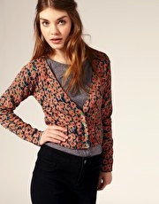 ASOS Floral Print Cropped Cardigan