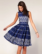 ASOS Flower Embroidered '50s Dress