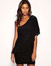 ASOS Frill One Shoulder Slinky Dress