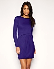 ASOS Gathered Waistband Long Sleeve Dress