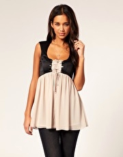 ASOS Hardwear Trim Chiffon Babydoll Top
