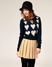ASOS Heart Jacquard Cropped Jumper
