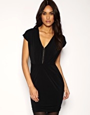 ASOS Hook And Eye V Neck Jersey Dress