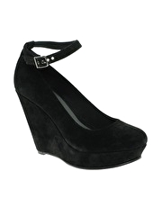 ASOS HOTTER Suede Ankle Strap Wedge Shoes