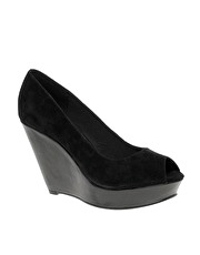 ASOS HOTTEST Suede Peep Toe Wedge - 2