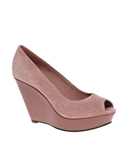 ASOS HOTTEST Suede Peep Toe Wedge - 3