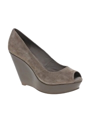 ASOS HOTTEST Suede Peep Toe Wedge - 4