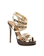 ASOS HULA Leather Stitch Detail Platform Sandals