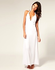 ASOS Jersey Grecian Maxi Beach Dress with Padded Cups