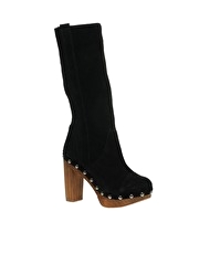ASOS KESTRAL Leather Clog High Leg Boots