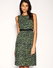 ASOS Khaki 50s Waisted Dress