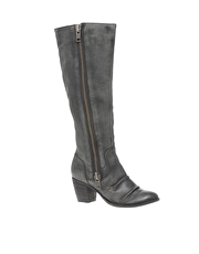 ASOS KNIGHT Leather Chunky Zip High Leg Boot - 2
