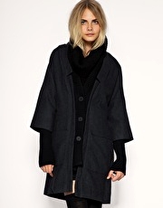 ASOS Knitted Rib Detail Coat
