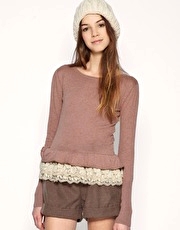 ASOS Lace Hem Cropped Jumper