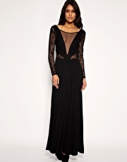 ASOS Lace Insert Jersey Maxi Dress