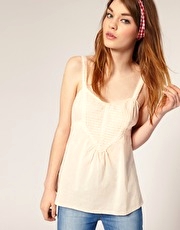 ASOS Lace Trim Pintuck Cami