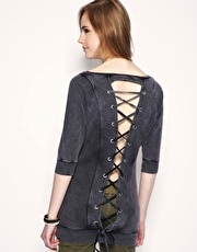 ASOS Lace Up Back Sweat