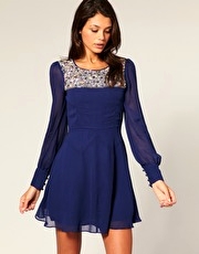 ASOS Lexie Sequin Trim Skater Dress