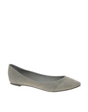 ASOS LILY Pin Stud Pointed Ballet Pumps