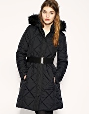 ASOS Longline Padded Coat With Hood