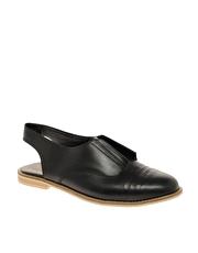 ASOS MADAME Leather Pleated Slingback Shoe