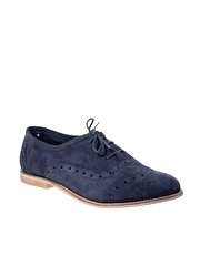 ASOS MALCOLM Suede Punch Out Flat Lace Up Shoe - 4