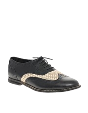 ASOS MARKY Leather Lace Up Woven Brogue