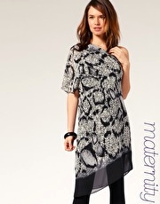 ASOS MATERNITY Asymmetric Animal Border Dress
