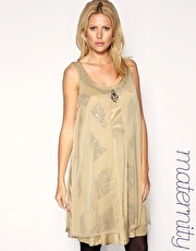 ASOS MATERNITY Chiffon Overlay Embellished Swing Dress