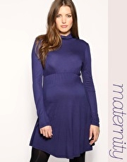 ASOS MATERNITY Empire Swing Polo Neck Dress