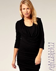 ASOS MATERNITY Exclusive Cowl Neck Ruched Waistband Tunic