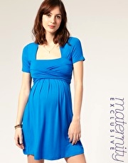 ASOS MATERNITY Exclusive Short Sleeve Jersey Wrap Bust Dress