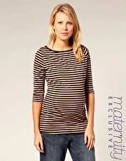 ASOS MATERNITY Exclusive Stripe Three Quarter Sleeve Top