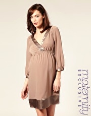 ASOS MATERNITY Exclusive Washed Satin V-Neck Dress